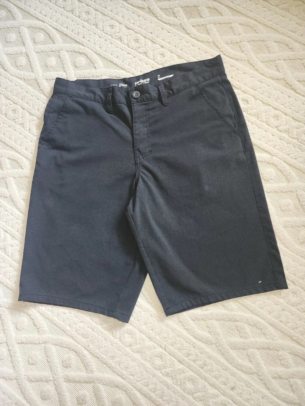 32 urban pipeline Black Flat Front Men's Shorts